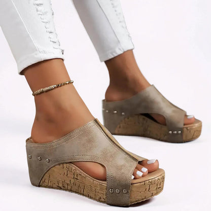 Women's Wedge Platform Slip On Sandals Casual Summer Shoes
