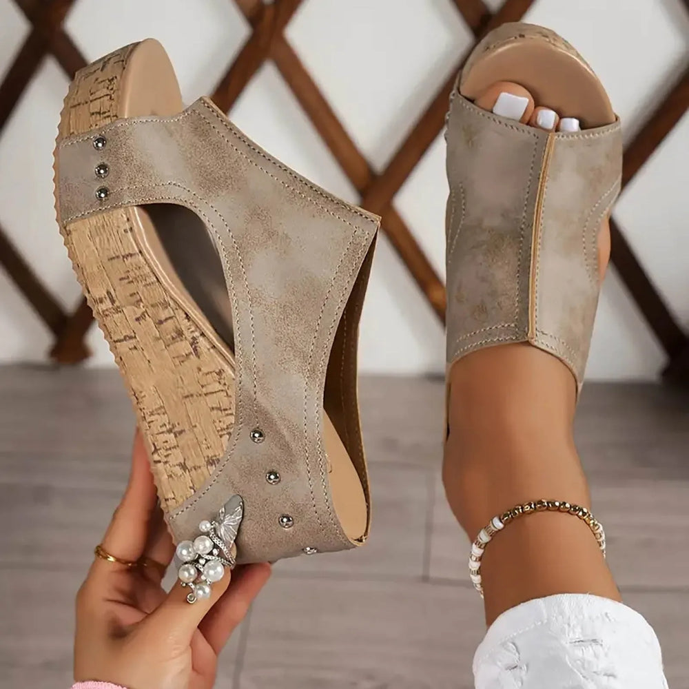 Women's Wedge Platform Slip On Sandals Casual Summer Shoes