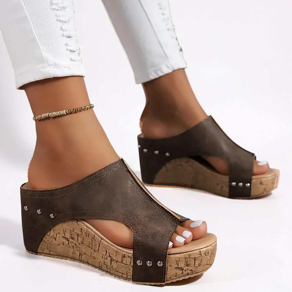 Women's Wedge Platform Slip On Sandals Casual Summer Shoes