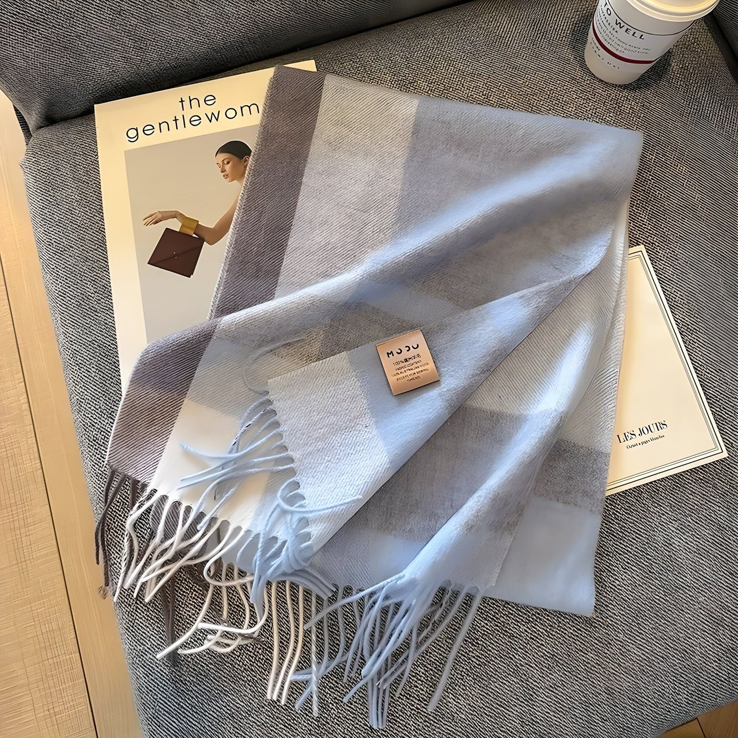 Women's Winter Plaid Scarf Soft Cashmere Feel Warm Elegant