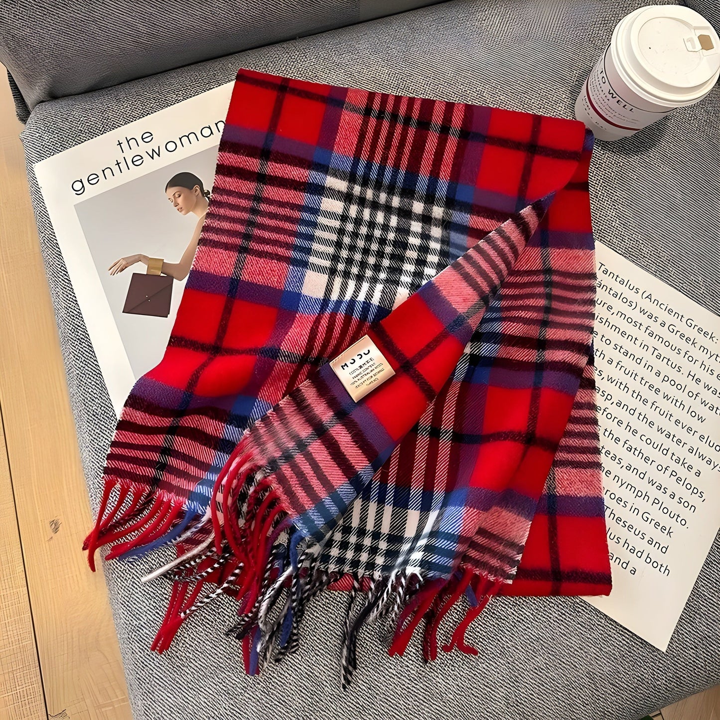 Women's Winter Plaid Scarf Soft Cashmere Feel Warm Elegant