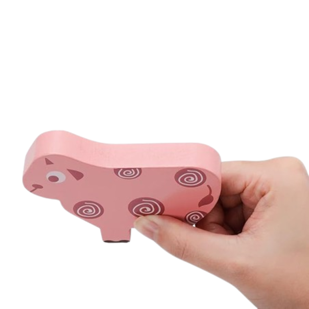 Wooden Animal Stacking Balance Game for Kids Shape Matching Learning Toy