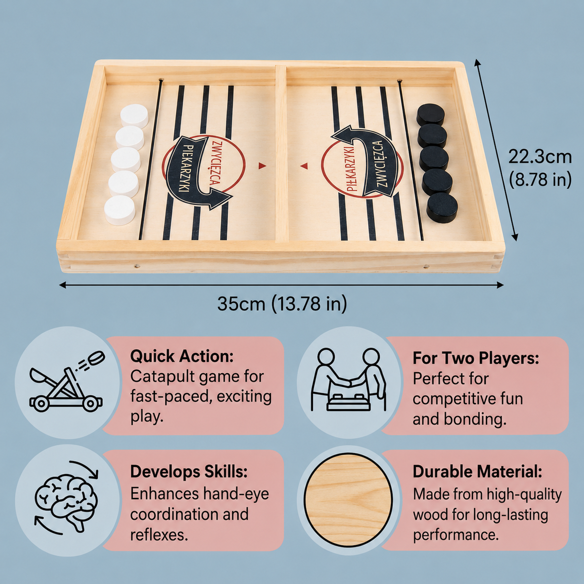 Wooden Catapult Tabletop Game for Family Play