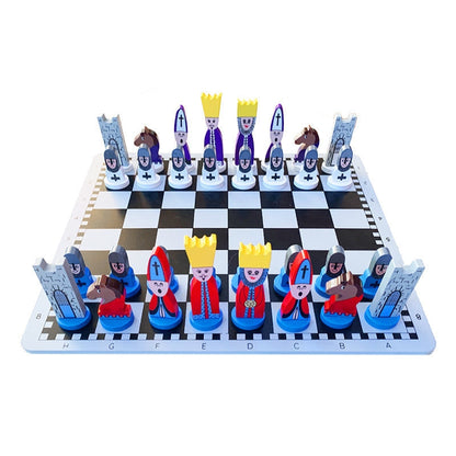 Wooden Chess Set for Kids Educational Strategy Board Game with Interactive Pieces