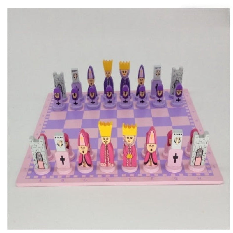 Wooden Chess Set for Kids Educational Strategy Board Game with Interactive Pieces