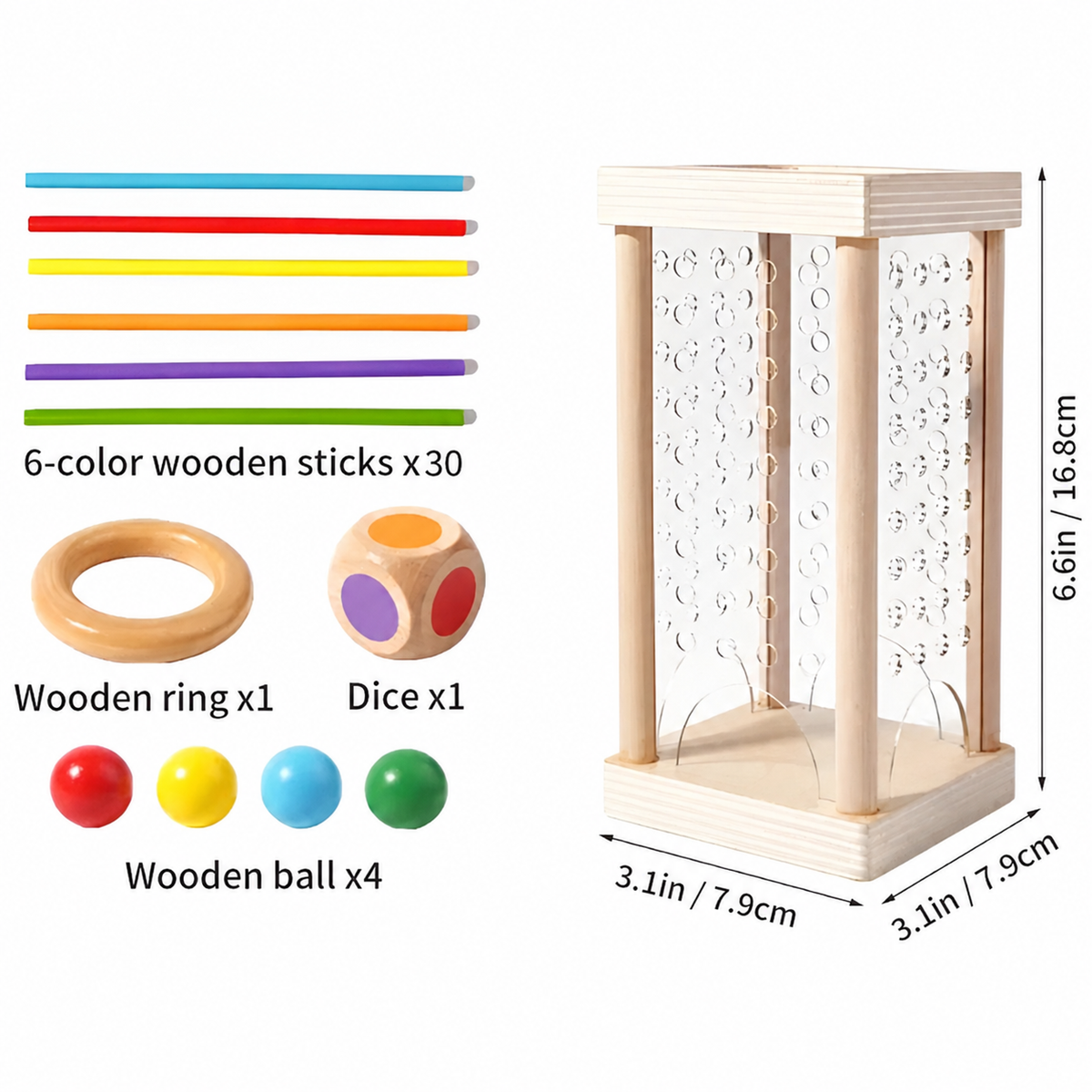 Wooden Color Matching Concentration Game for Kids