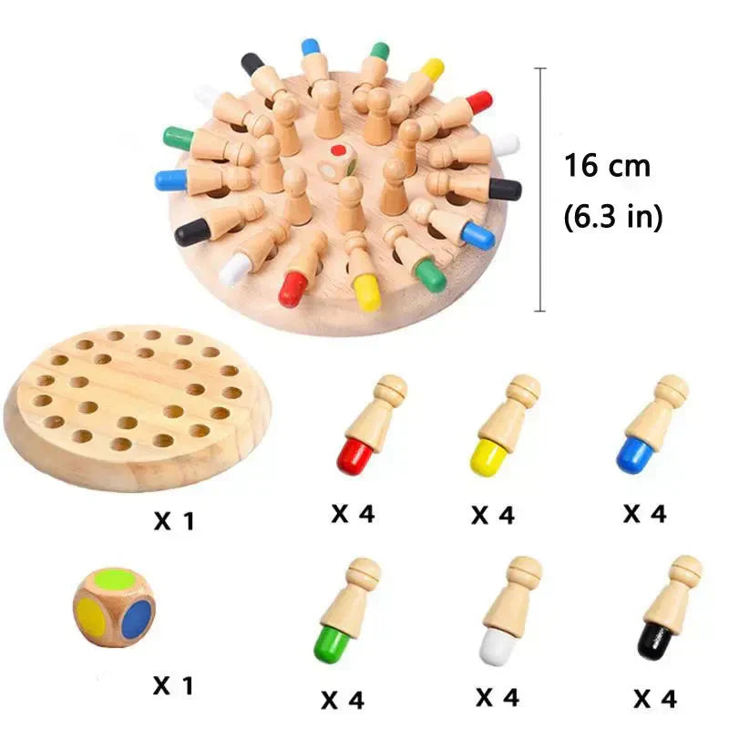 Wooden Color Matching Game for Kids Educational Montessori Learning Toy