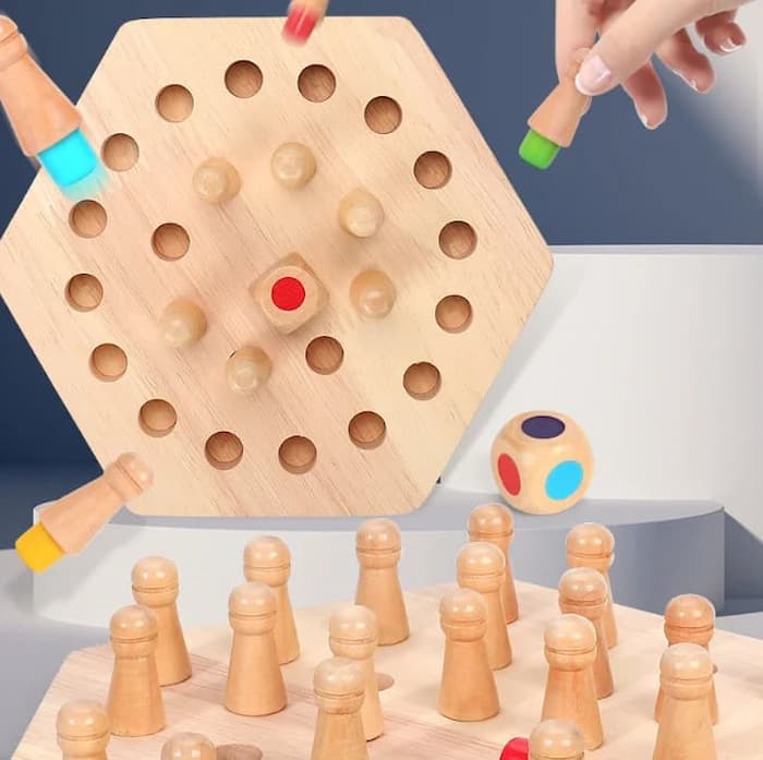 Wooden Memory Match Stick Chess Game Educational Brain Training Board Game for Kids and Family