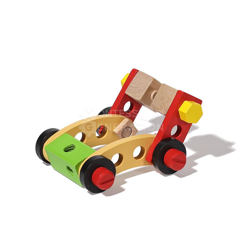 Wooden Montessori Tool Set Kids Wooden Tool Box Educational Pretend Play Construction Toy