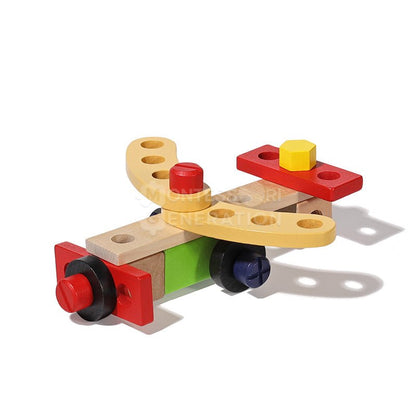 Wooden Montessori Tool Set Kids Wooden Tool Box Educational Pretend Play Construction Toy