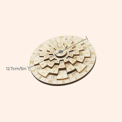 Wooden Ring Puzzle Brain Teaser with Laser Engraved Numbers Precision Logic Puzzle Game