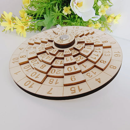 Wooden Ring Puzzle Brain Teaser with Laser Engraved Numbers Precision Logic Puzzle Game