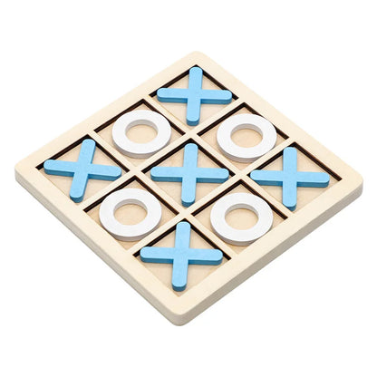 Wooden Tic Tac Toe Game Board Family Strategy Game for Kids and Adults