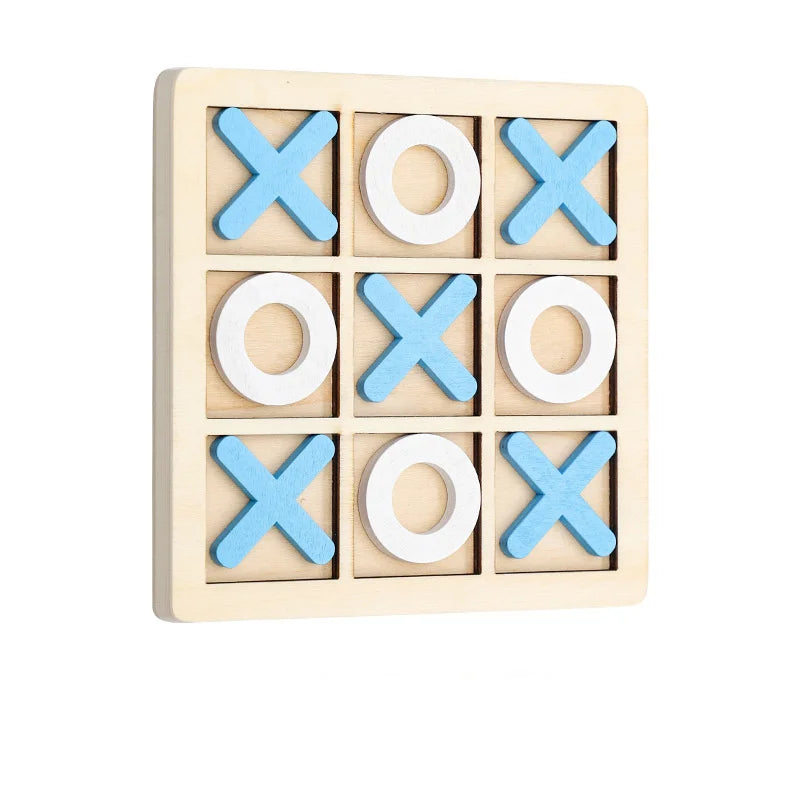 Wooden Tic Tac Toe Game Board Family Strategy Game for Kids and Adults