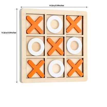 Wooden Tic Tac Toe Game Board Family Strategy Game for Kids and Adults