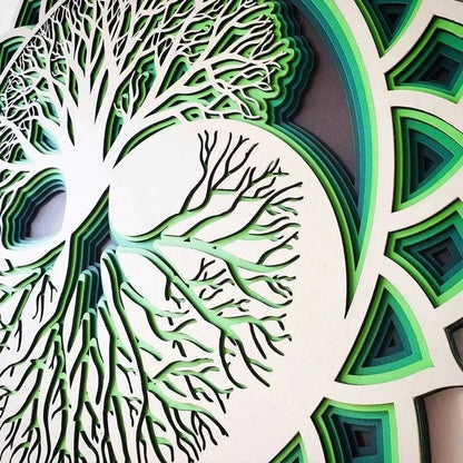 Wooden Tree of Life Mandala Wall Art Spiritual Wooden Home Decor