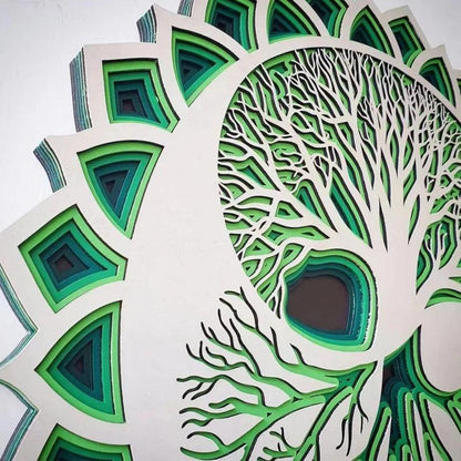 Wooden Tree of Life Mandala Wall Art Spiritual Wooden Home Decor