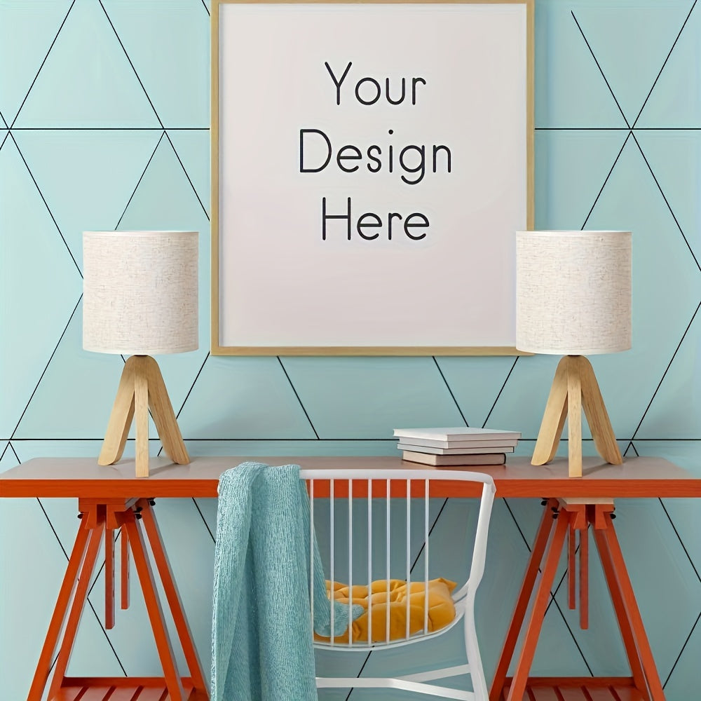 Wooden Tripod Table Lamp Modern Home Lighting Bedside Living Room Decor