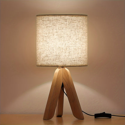Wooden Tripod Table Lamp Modern Home Lighting Bedside Living Room Decor