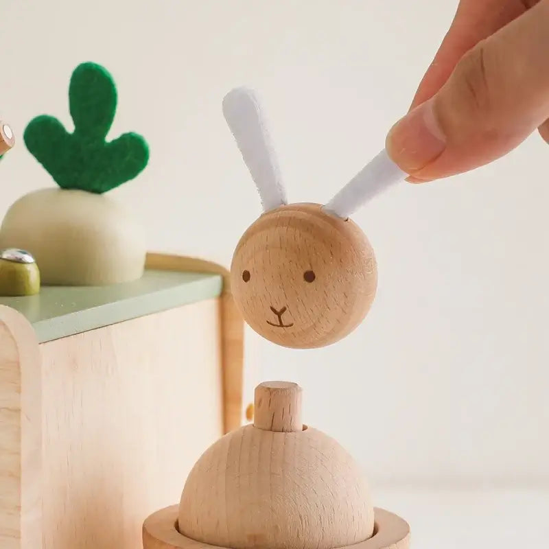 Wooden Vegetable Sorting Cart Toy for Toddlers Montessori Learning Pull Toy