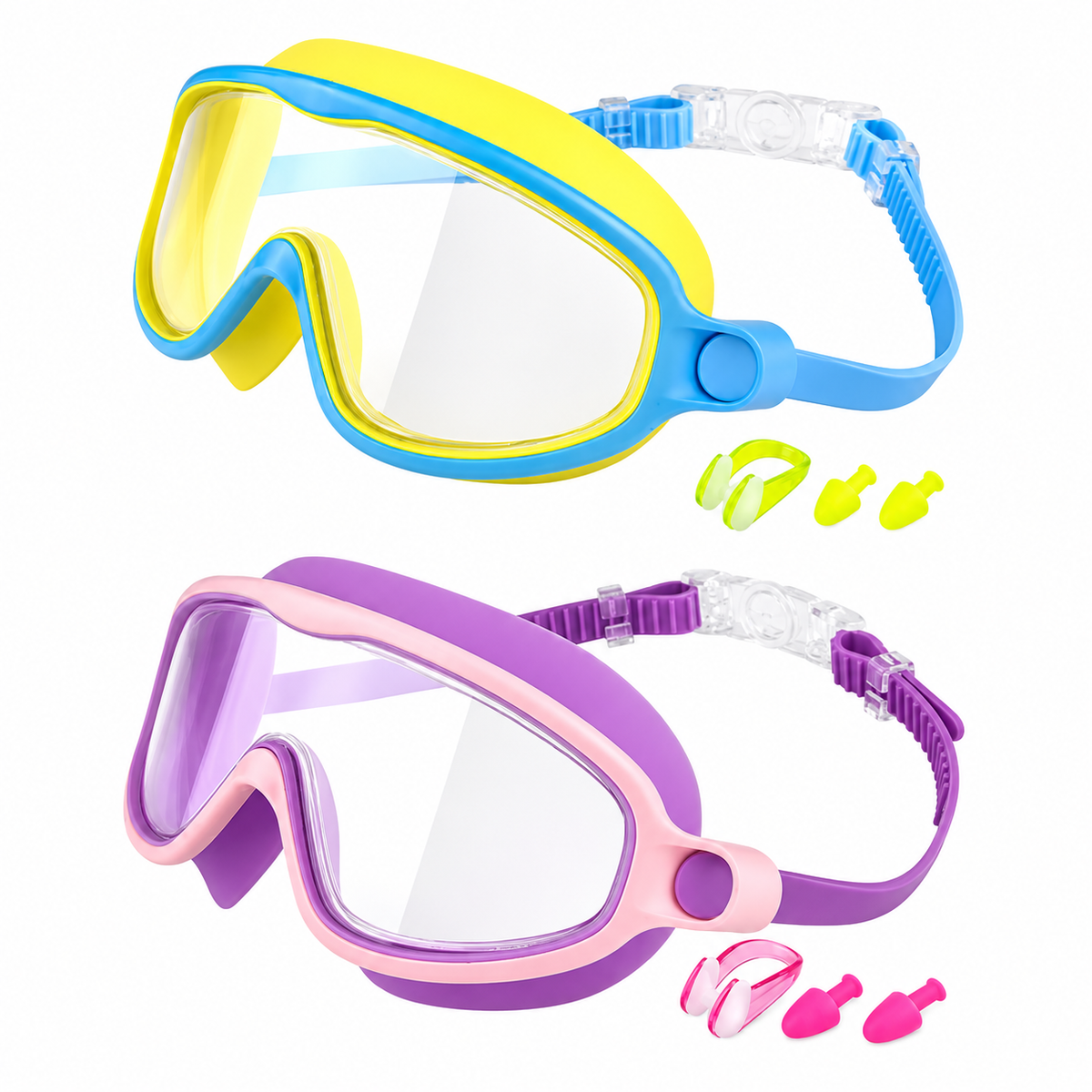Youth Swimming Goggles with Adjustable Strap and Swim Accessories