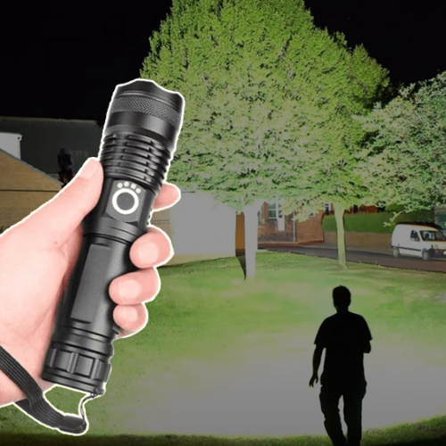 Torcia LED ricaricabile XHP50.2, 90000 lumen, con zoom